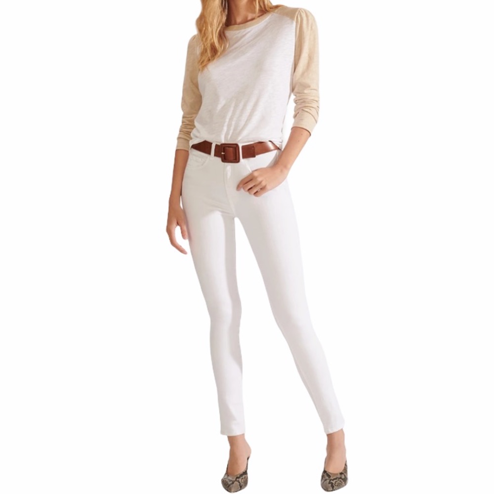 VERONICA BEARD Kate High-Rise Skinny White Jean 30